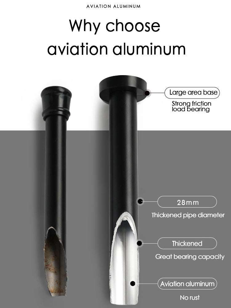 Aluminum Bathroom Shower Curtain Rail