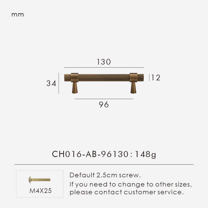 Light Lux Knurled Brass Furniture Handles