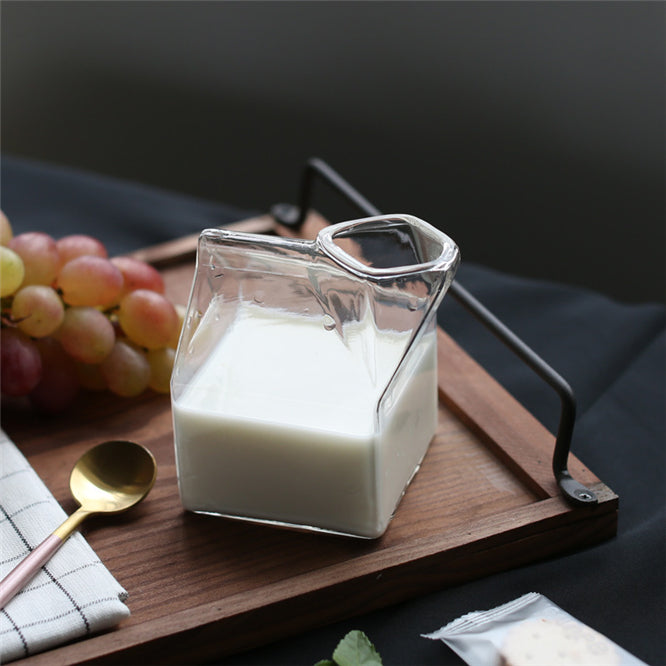 Square Glass Milk Box