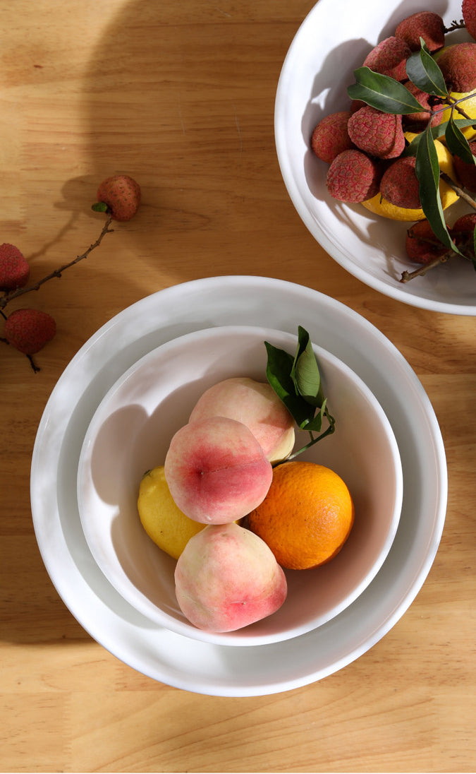White Ceramic Salad Bowls