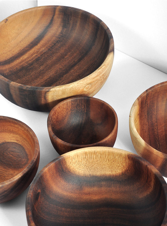 Wooden Salad Bowls + Wooden Spoons