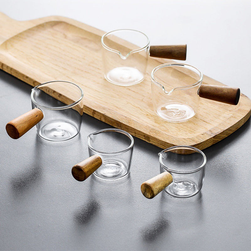 Glass Cup with Wooden Handle