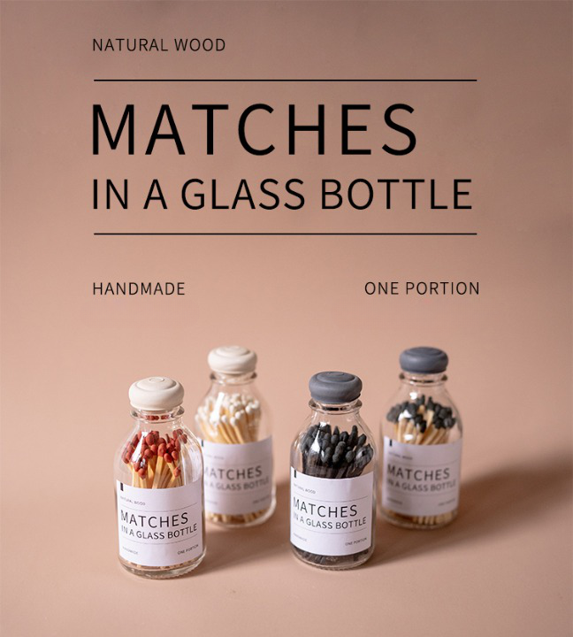 Light Lux Matches In a Glass Bottle