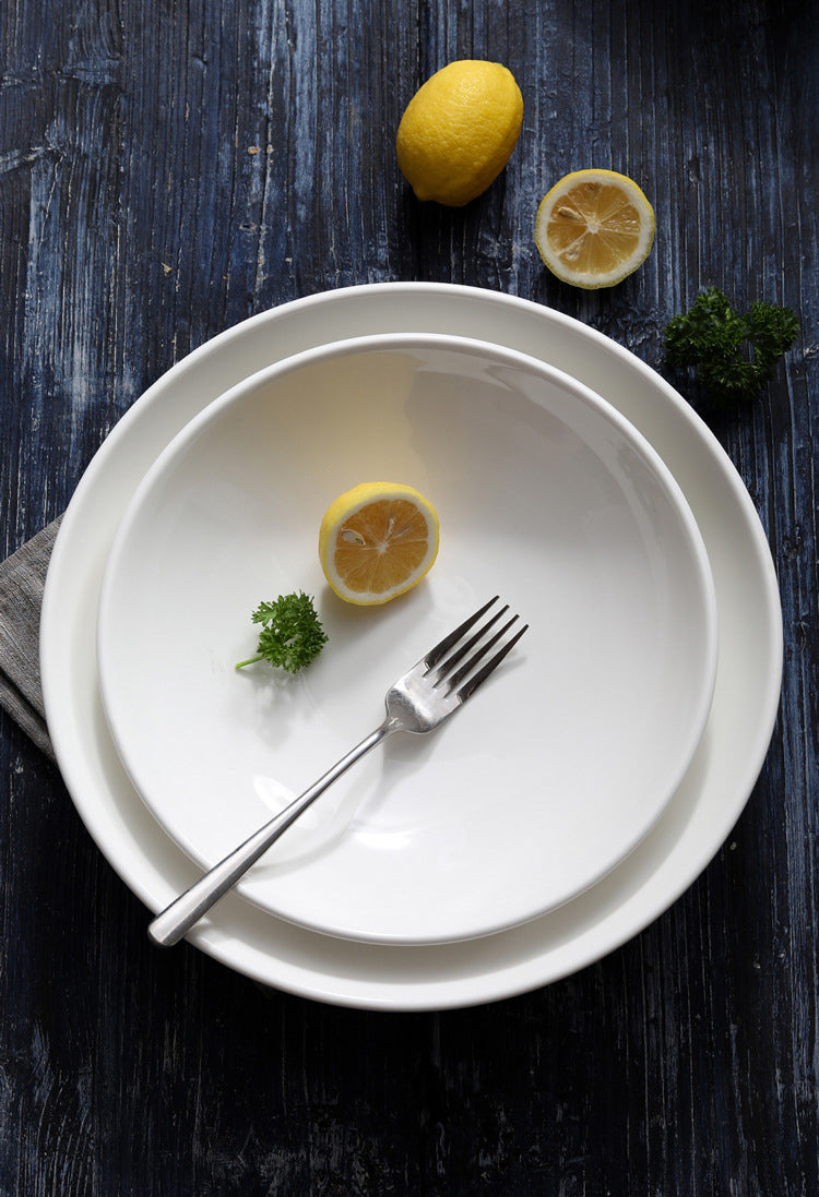 White Ceramic Main Course Plate