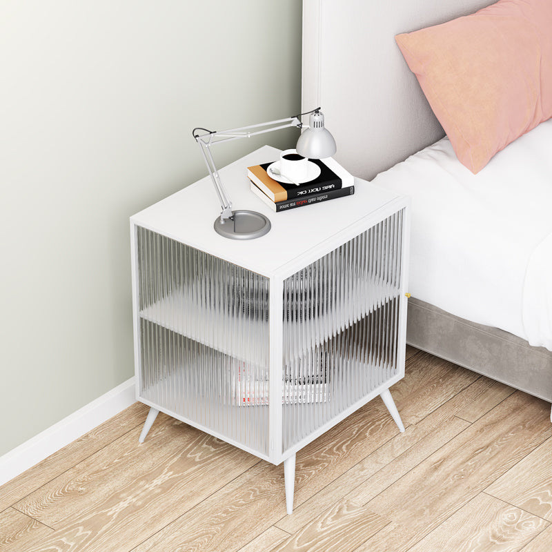 Metal & Glass Bedside Table