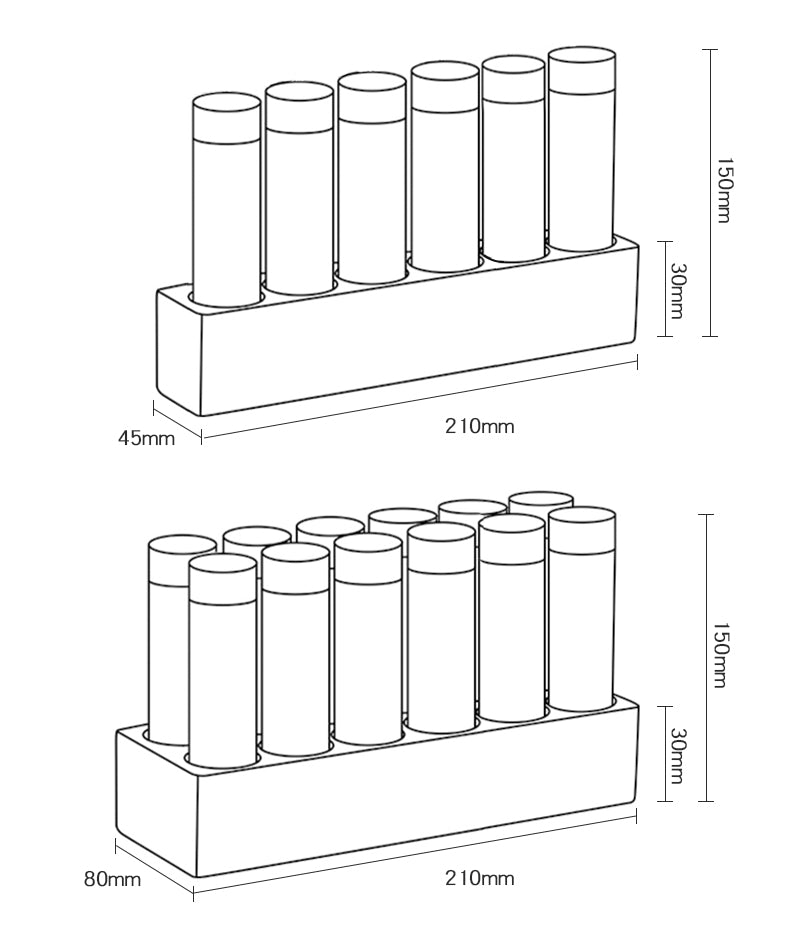 Glass Tubes with Wooden Base