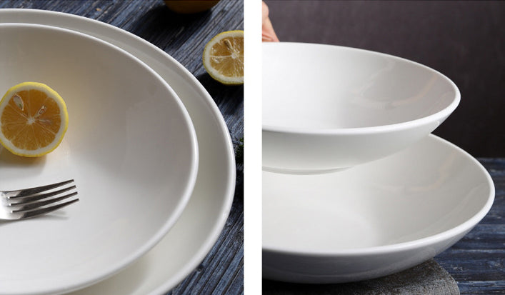 White Ceramic Main Course Plate