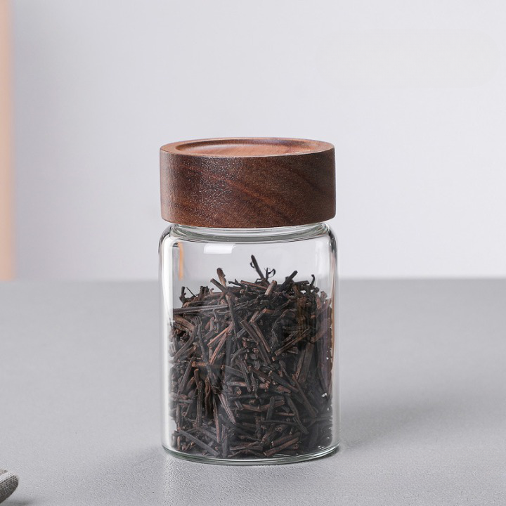 Glass Jars with Wooden Screw Lids