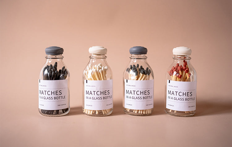 Light Lux Matches In a Glass Bottle
