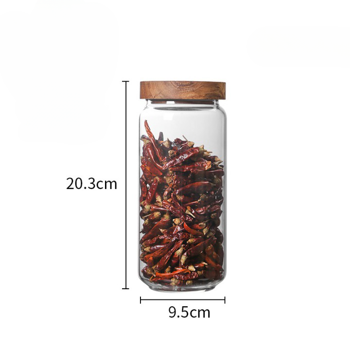 Glass Jars with Wooden Bumper Lids