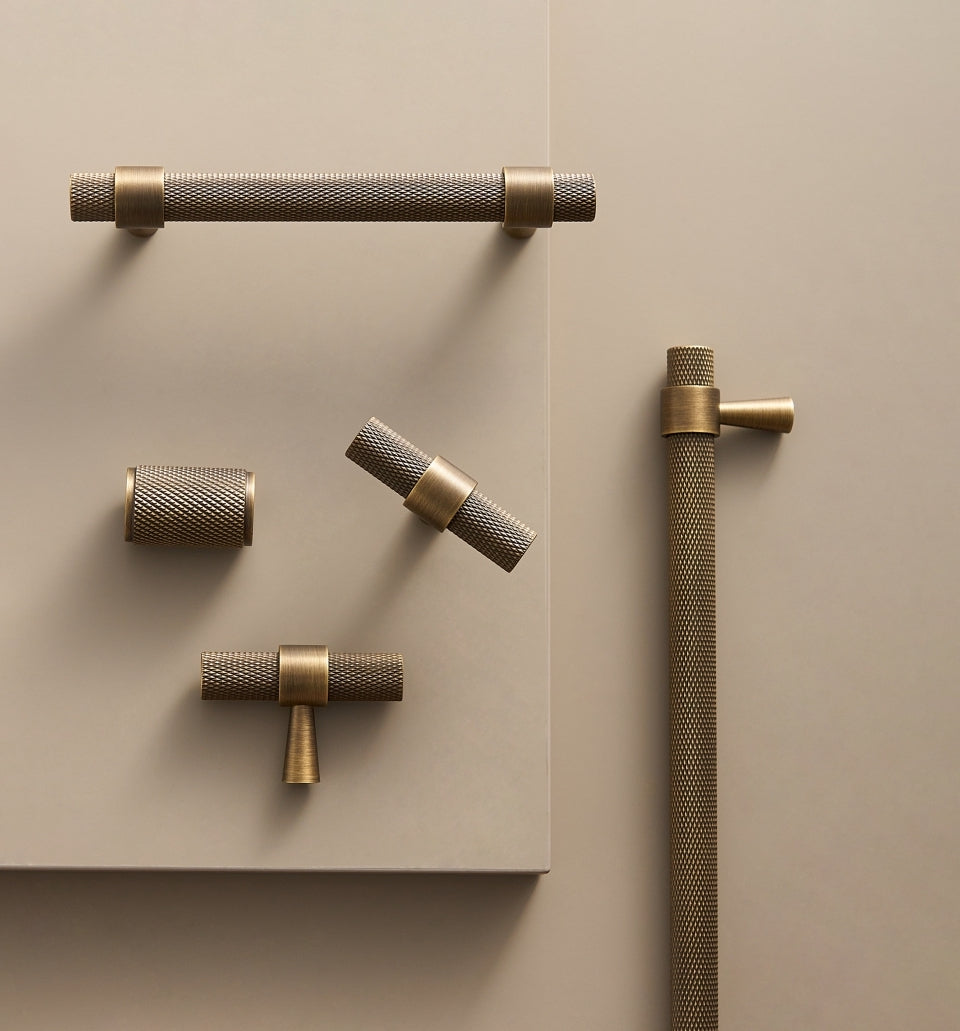 Light Lux Knurled Brass Furniture Handles