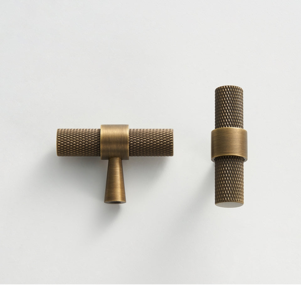 Light Lux Knurled Brass Furniture Handles