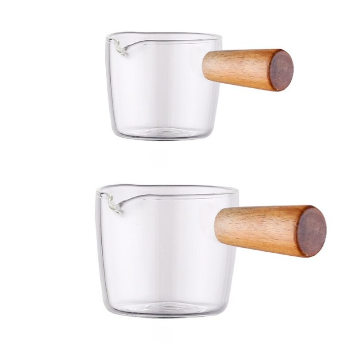 Glass Cup with Wooden Handle