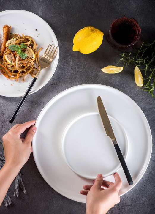 White Ceramic Flat Plates