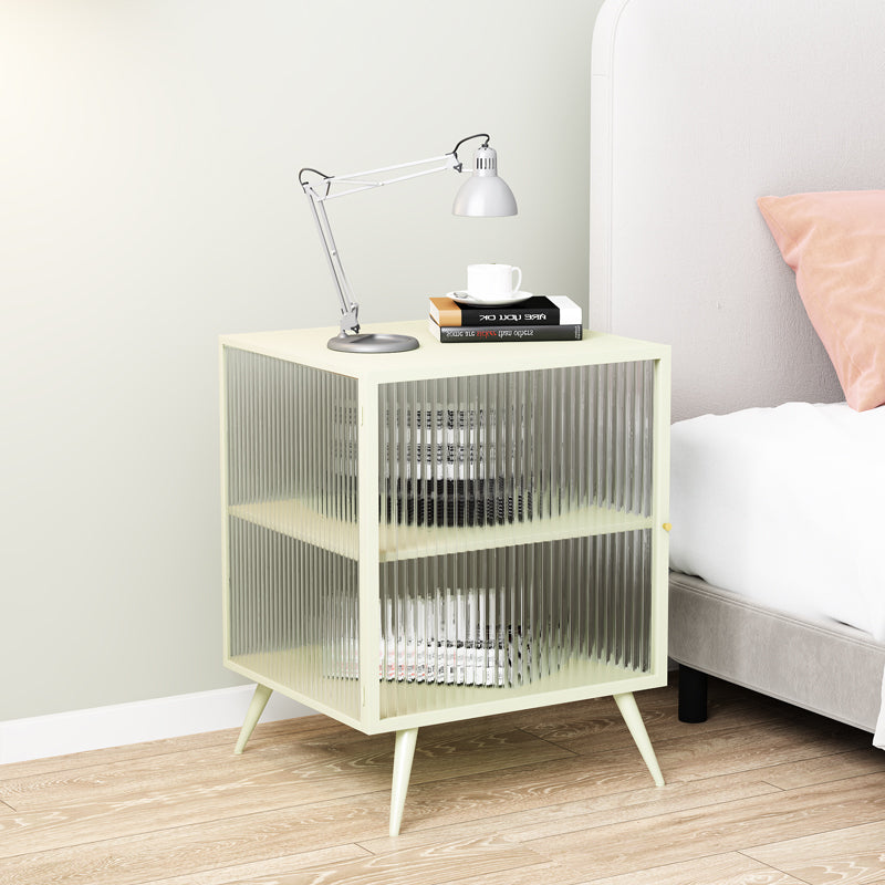 Metal & Glass Bedside Table
