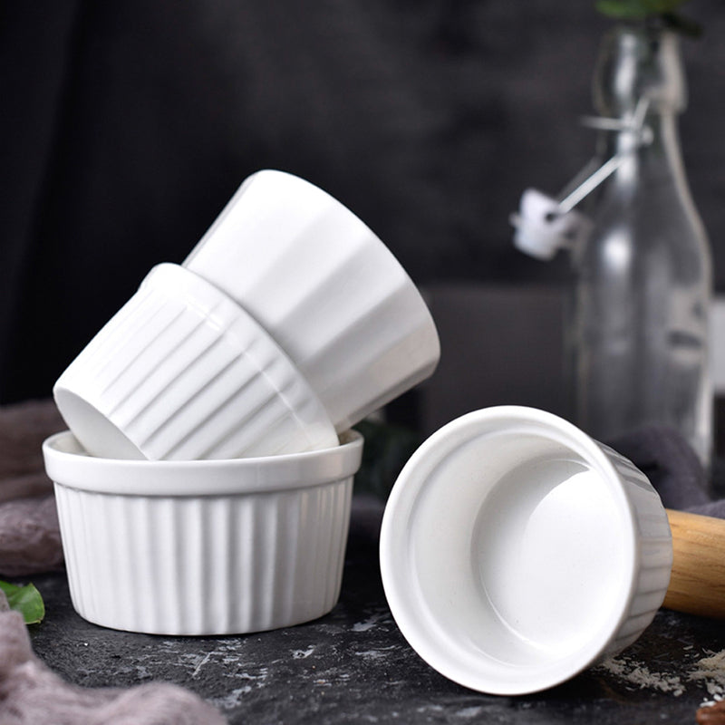 White Ceramic Baking Bowls (Set of 4)