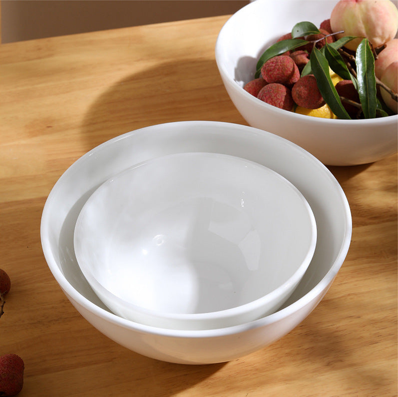White Ceramic Salad Bowls