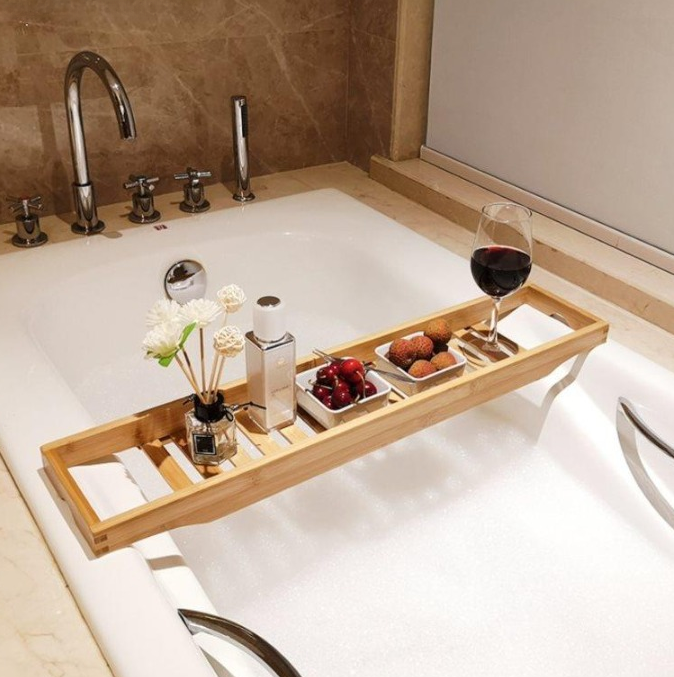 Thin Bamboo Bathtub Tray