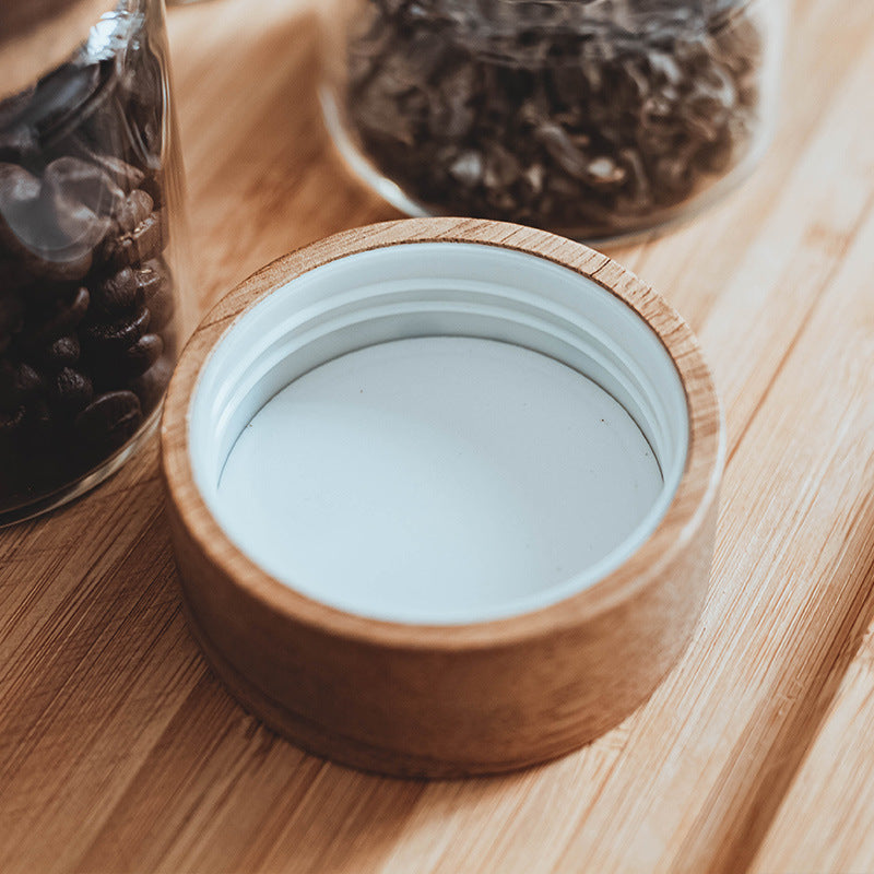 Glass Jars with Wooden Screw Lids