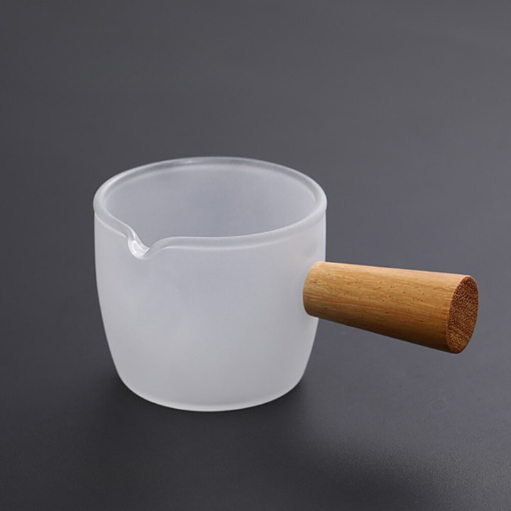 Glass Cup with Wooden Handle