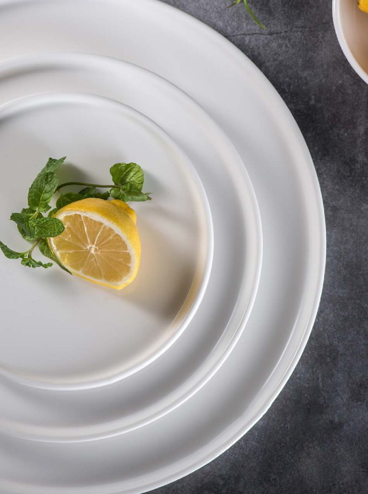 White Ceramic Flat Plates