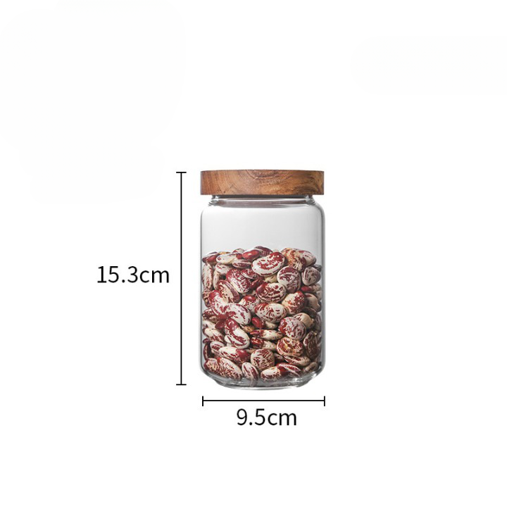 Glass Jars with Wooden Bumper Lids