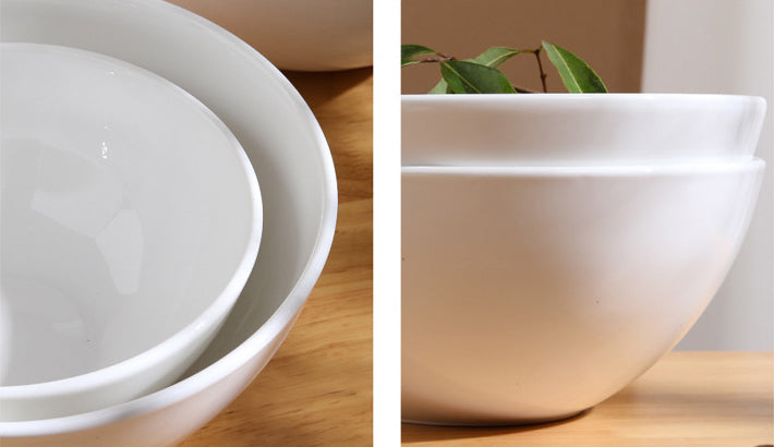 White Ceramic Salad Bowls