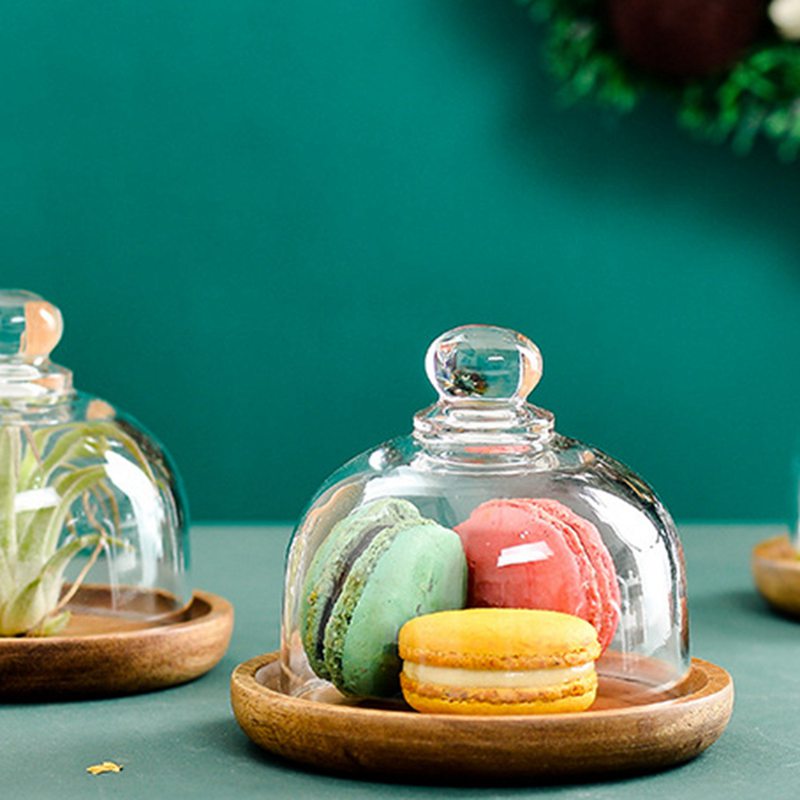 Mini Wooden Plate with Glass Lid
