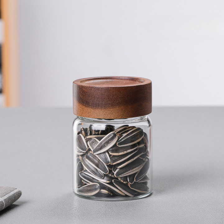 Glass Jars with Wooden Screw Lids