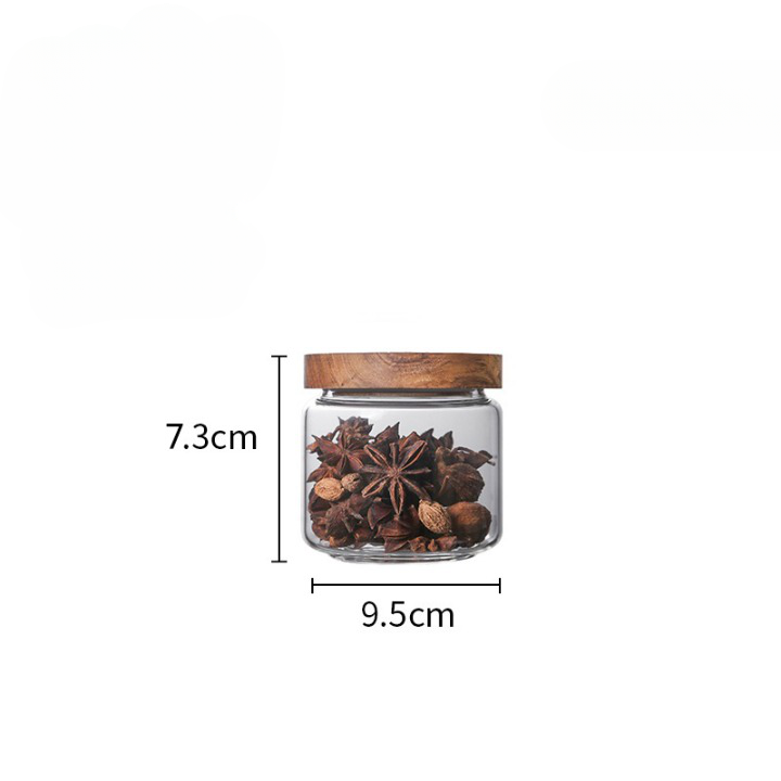 Glass Jars with Wooden Bumper Lids