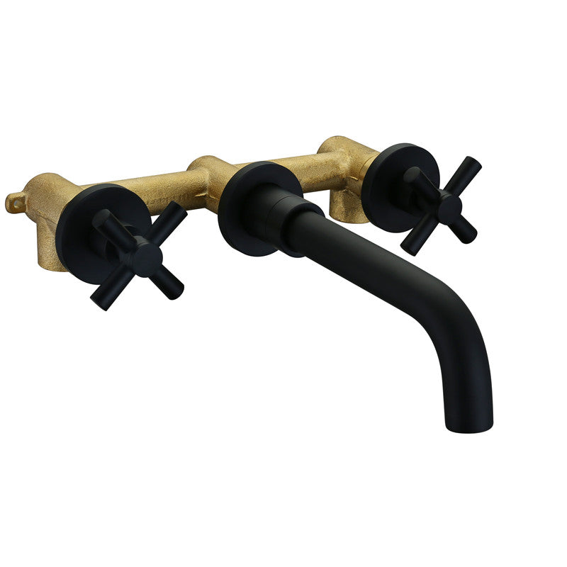 Wall Basin Faucet with Double Cross Handle