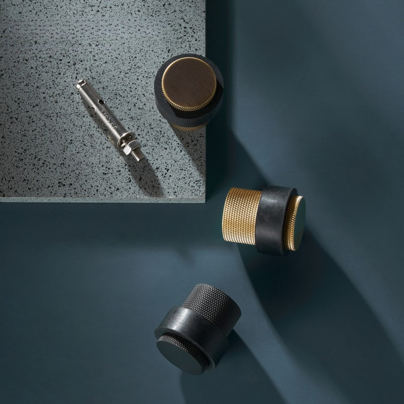 Light Lux Knurled Brass Door Stop Bumpers