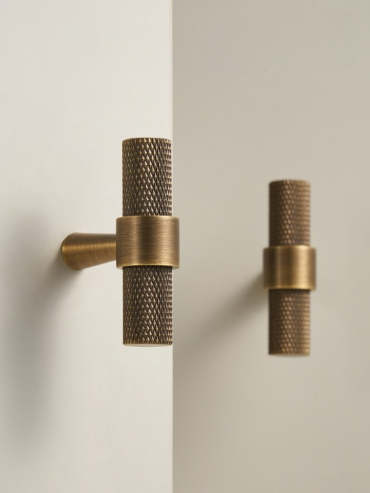 Light Lux Knurled Brass Furniture Handles