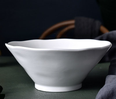White Ceramic Wavy Bowls