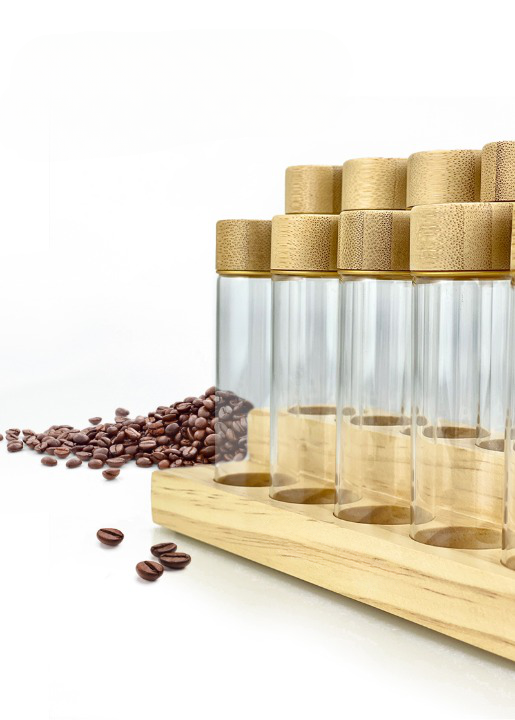 Glass Tubes with Wooden Base