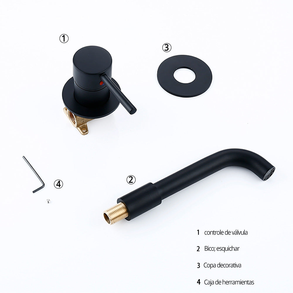 Wall Mounted Basin Faucet with Single Handle