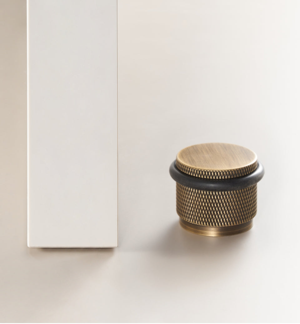 Light Lux Thick Knurled Brass Door Stop Bumpers