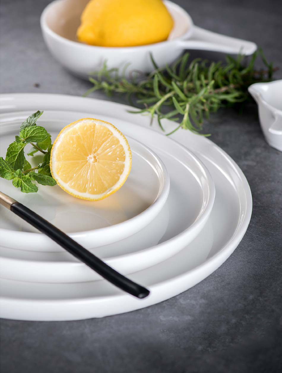 White Ceramic Flat Plates
