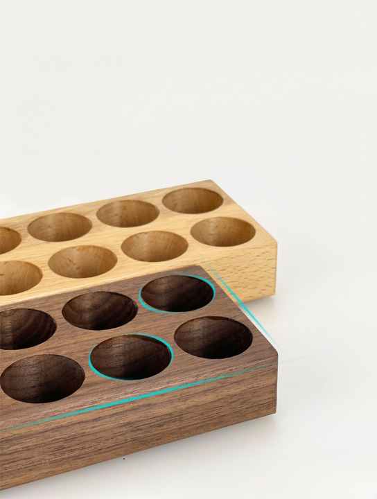 Glass Tubes with Wooden Base