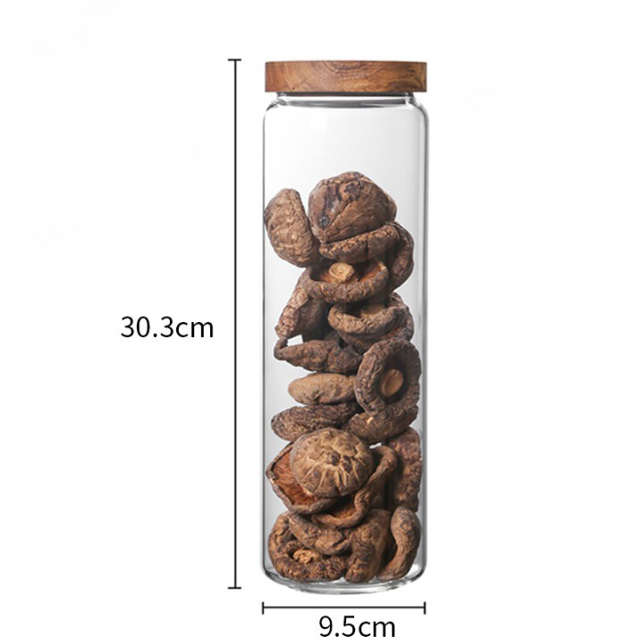 Glass Jars with Wooden Bumper Lids