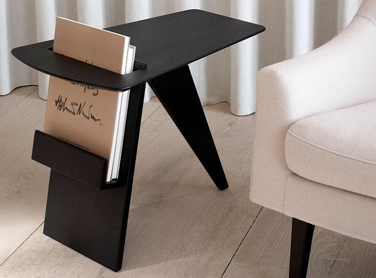 Side Table + Narrow Book Magazine Rack