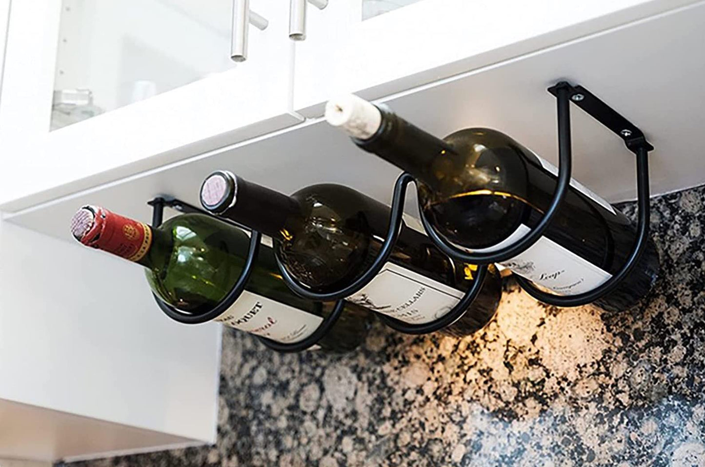 Under Cabinet Metal Wine Bottle Hanging Rack