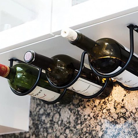 Under Cabinet Metal Wine Bottle Hanging Rack