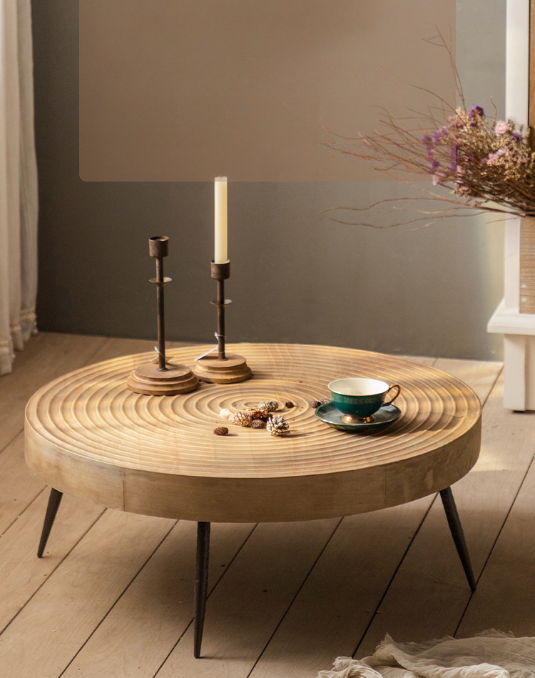 Round Vintage Style Wooden Tables