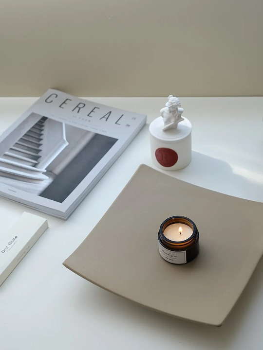 Cream Square Ceramic Plates