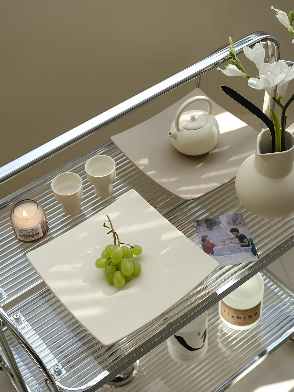 Cream Square Ceramic Plates