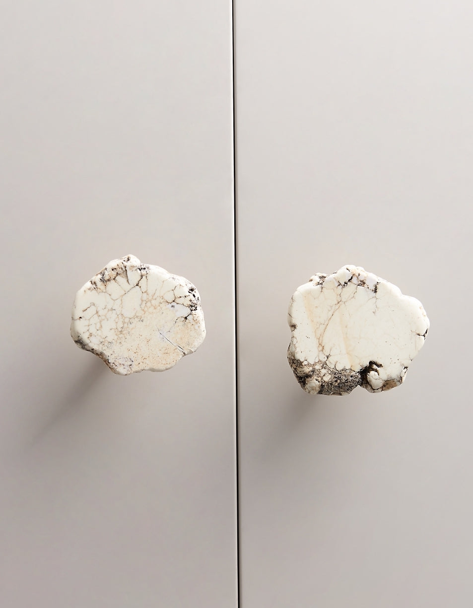 White Marble Brass Cabinet Handles & Knobs