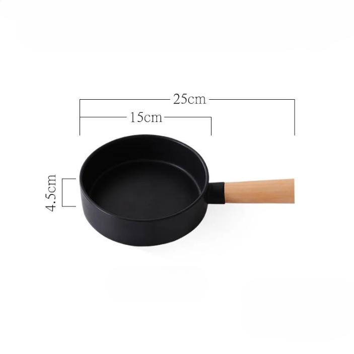 Ceramic Bowl with Wooden Handle