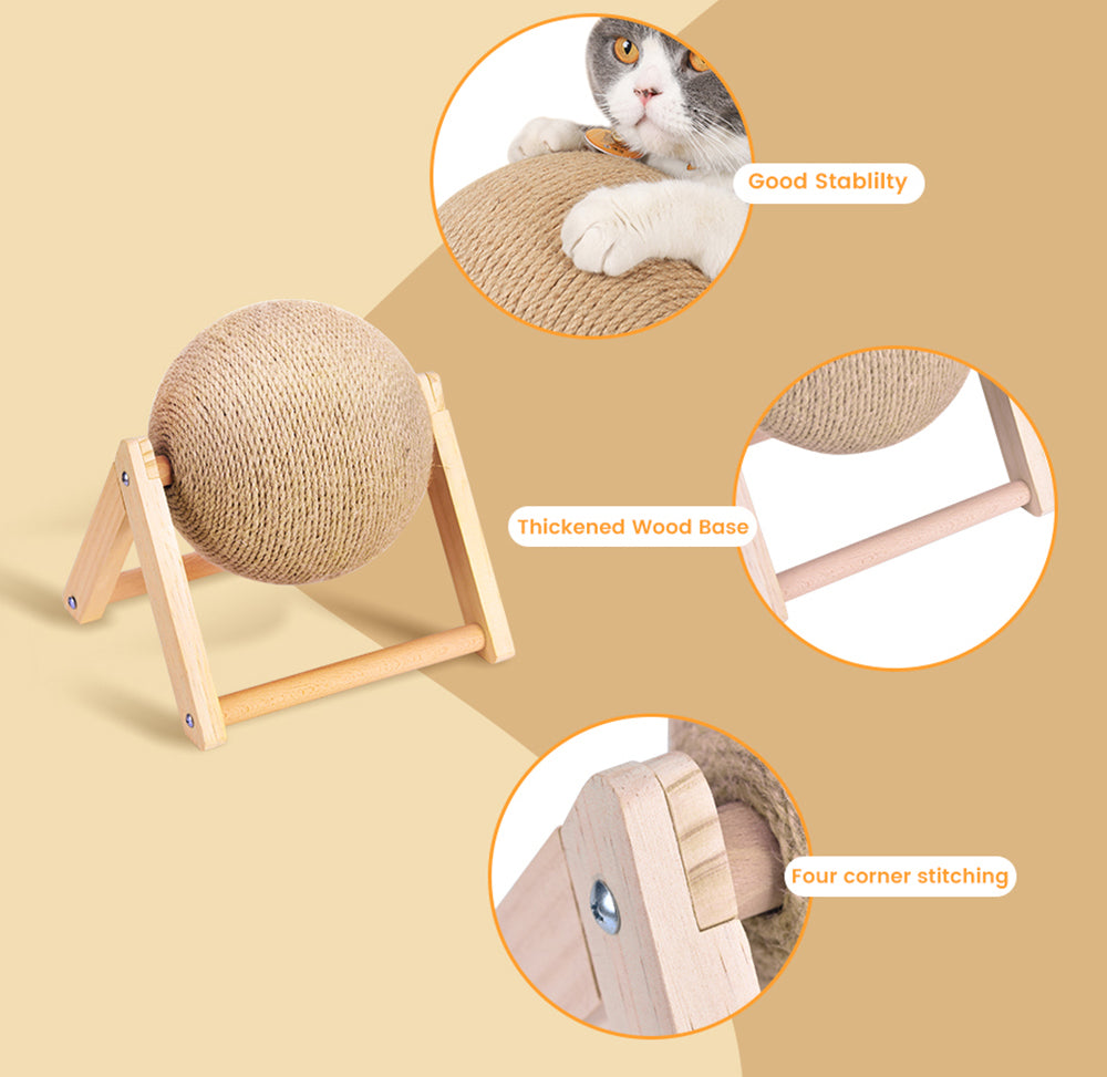 Cat Scratching Rotating Ball Toy