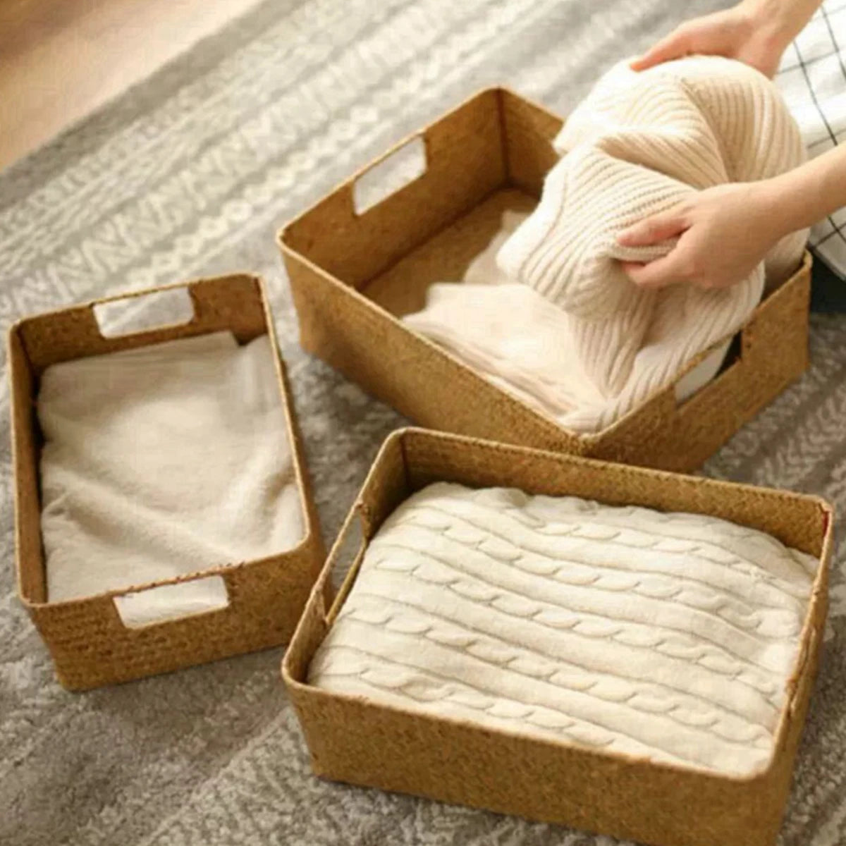 Woven Seagrass Storage Baskets
